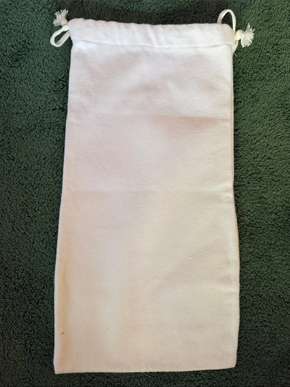 Bottega Veneta White Drawstring Dust Bag with Green Logo